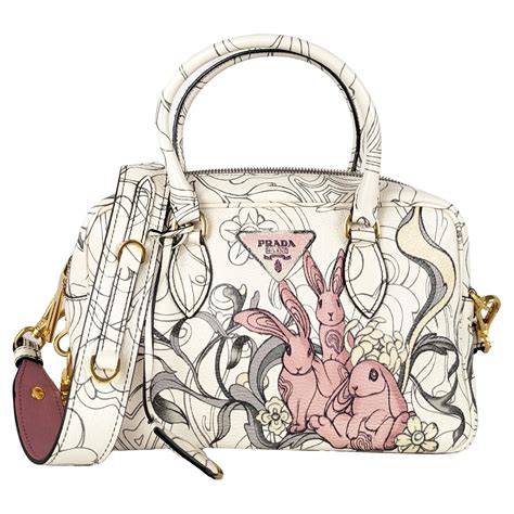 prada rabbit print bag|PRADA X JAMES JEAN Glace Calfskin Rabbit Print Cahier Bag .